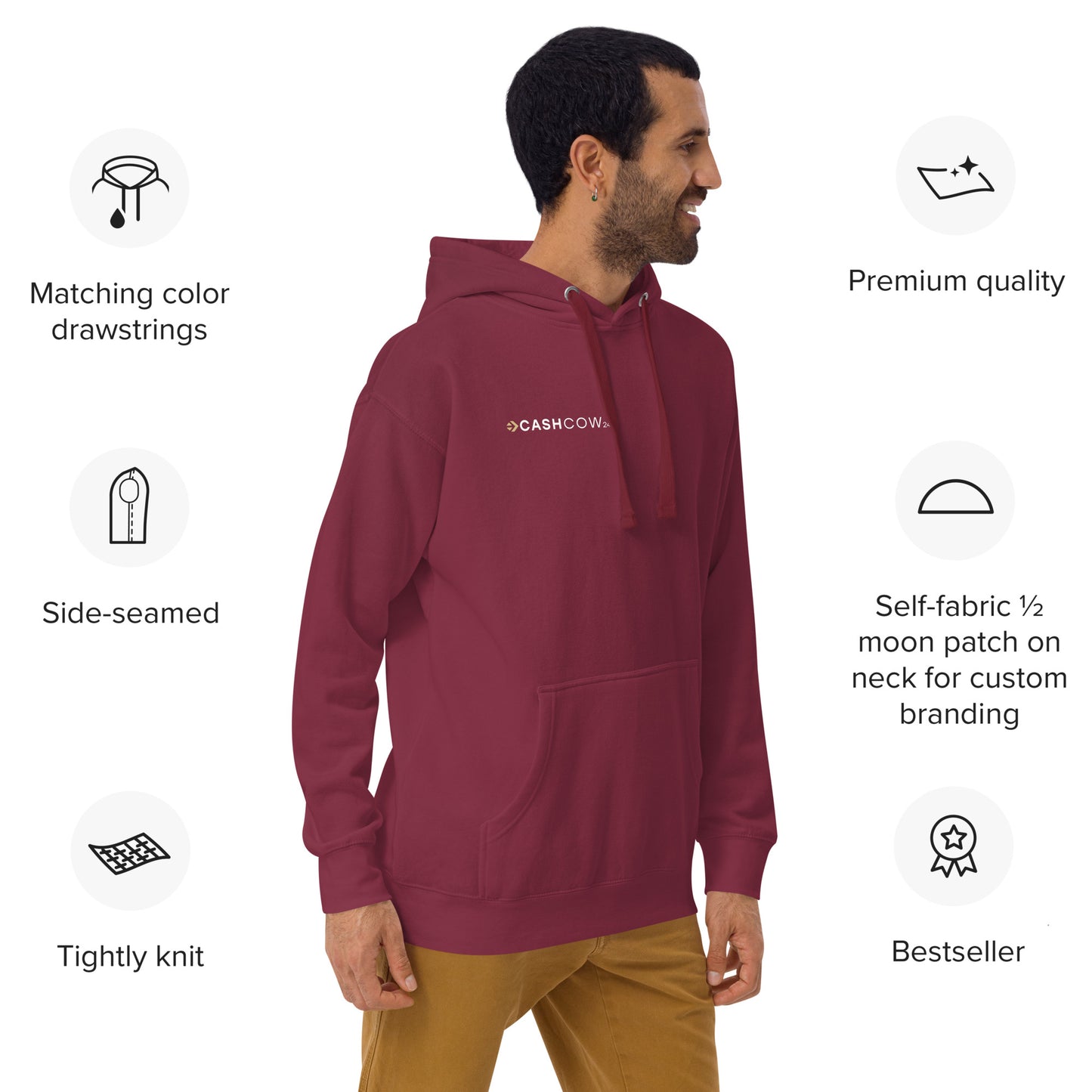 Unisex-Kapuzenpullover CashCow liefert ab