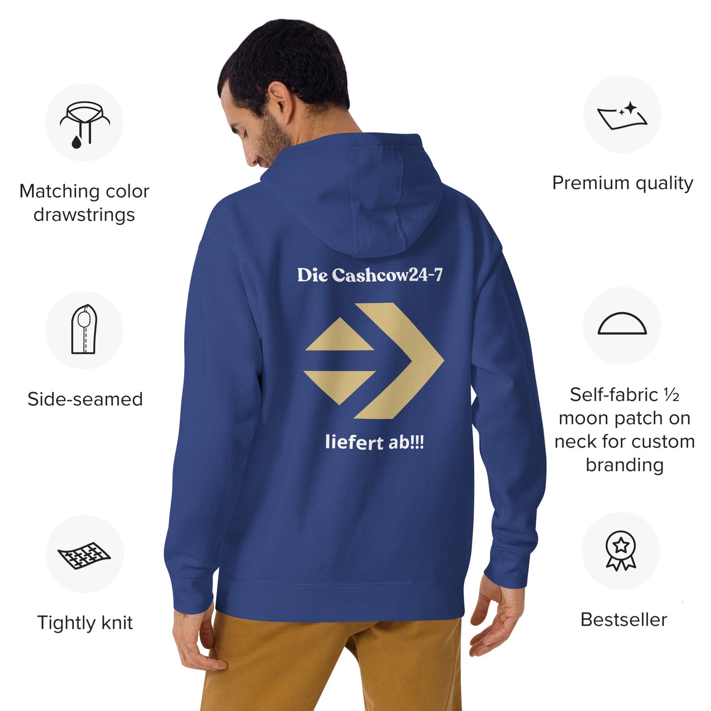 Unisex-Kapuzenpullover CashCow liefert ab